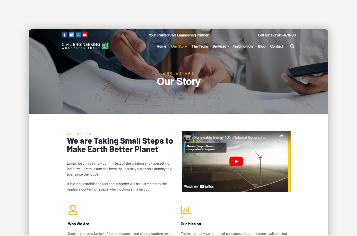 Civil Engineering WordPress Template